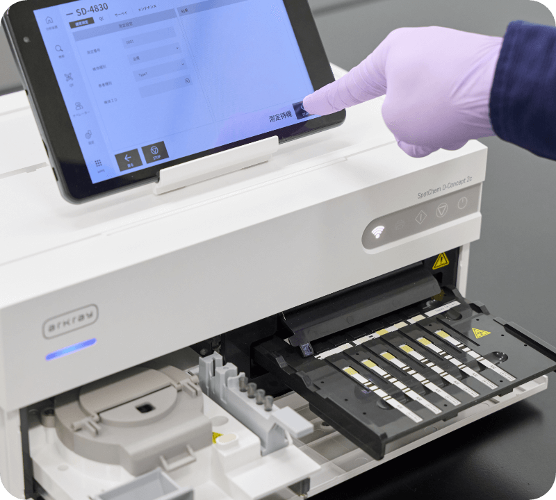 Analysis being carried out using an analytical device